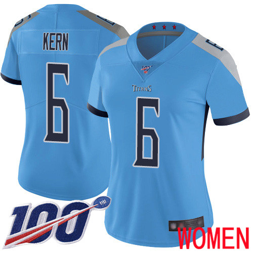 Tennessee Titans Limited Light Blue Women Brett Kern Alternate Jersey NFL Football #6 100th Season Vapor Untouchable->tennessee titans->NFL Jersey